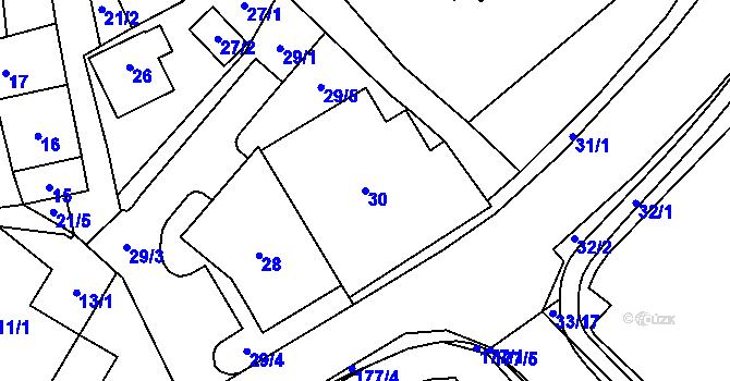 Parcela st. 30 v KÚ Jablunkov, Katastrální mapa