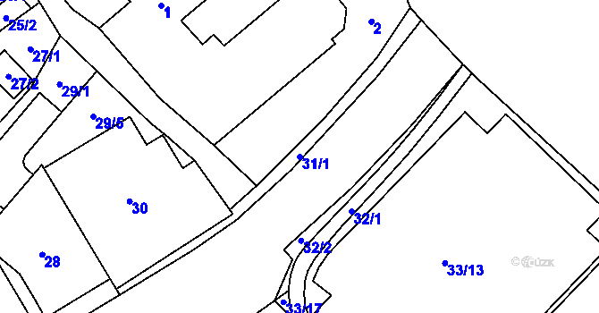 Parcela st. 31/1 v KÚ Jablunkov, Katastrální mapa