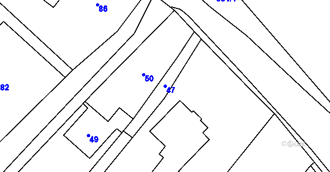 Parcela st. 47 v KÚ Jablunkov, Katastrální mapa