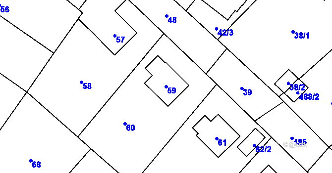 Parcela st. 59 v KÚ Jablunkov, Katastrální mapa