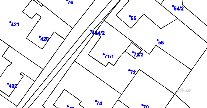 Parcela st. 71/1 v KÚ Jablunkov, Katastrální mapa