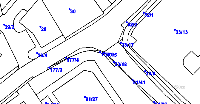 Parcela st. 177/1 v KÚ Jablunkov, Katastrální mapa