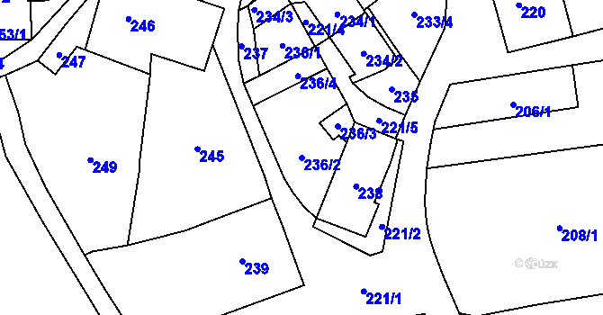 Parcela st. 236/2 v KÚ Jablunkov, Katastrální mapa