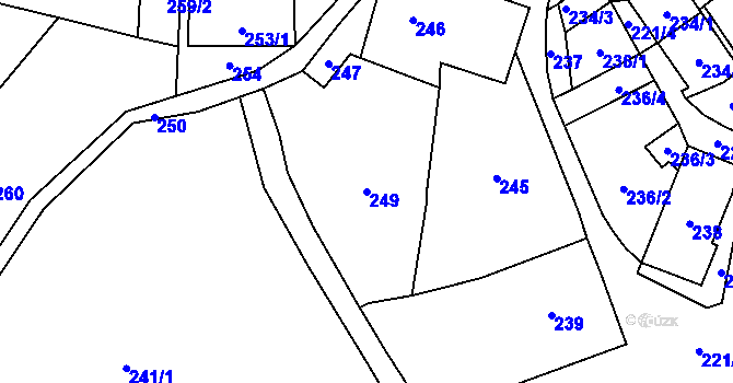 Parcela st. 249 v KÚ Jablunkov, Katastrální mapa