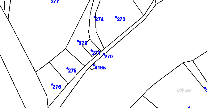 Parcela st. 270 v KÚ Jablunkov, Katastrální mapa