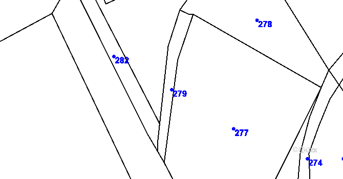 Parcela st. 279 v KÚ Jablunkov, Katastrální mapa