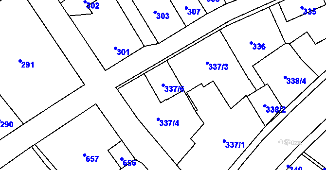 Parcela st. 337/6 v KÚ Jablunkov, Katastrální mapa