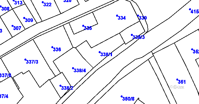 Parcela st. 338/1 v KÚ Jablunkov, Katastrální mapa