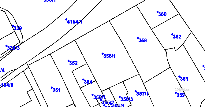 Parcela st. 356/1 v KÚ Jablunkov, Katastrální mapa