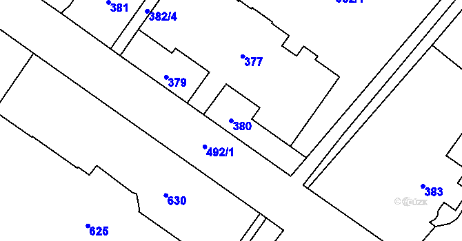 Parcela st. 380 v KÚ Jablunkov, Katastrální mapa