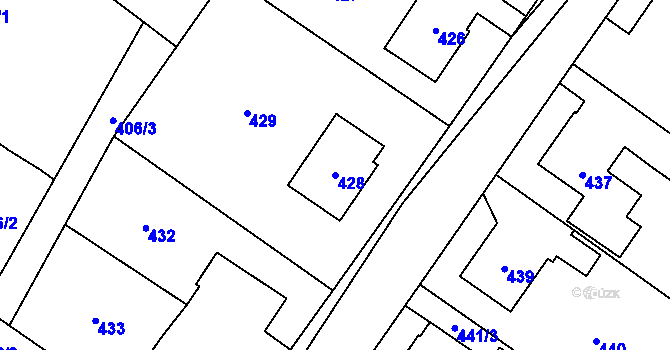 Parcela st. 428 v KÚ Jablunkov, Katastrální mapa