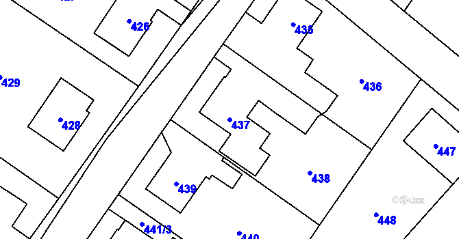Parcela st. 437 v KÚ Jablunkov, Katastrální mapa