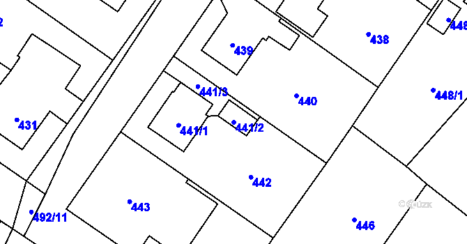 Parcela st. 441/2 v KÚ Jablunkov, Katastrální mapa