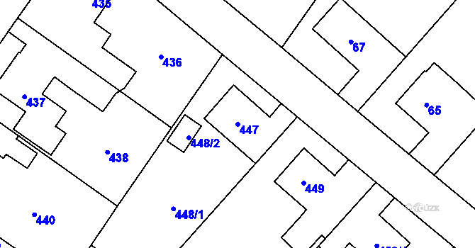Parcela st. 447 v KÚ Jablunkov, Katastrální mapa