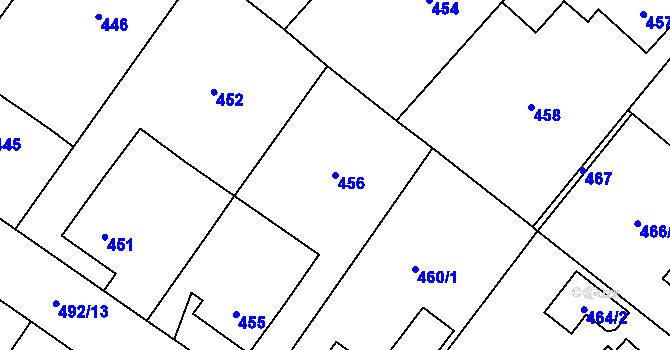 Parcela st. 456 v KÚ Jablunkov, Katastrální mapa