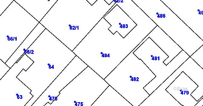 Parcela st. 484 v KÚ Jablunkov, Katastrální mapa