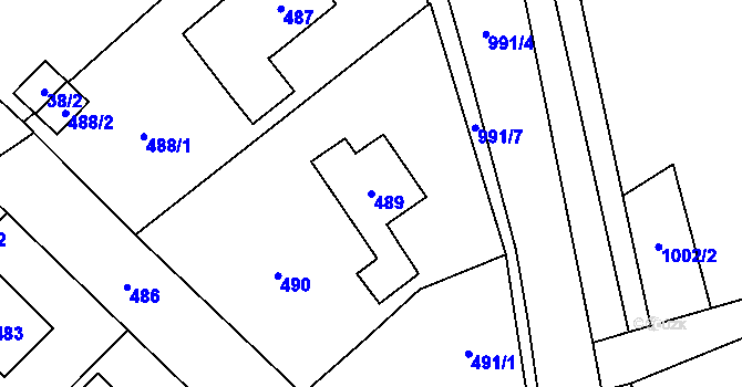 Parcela st. 489 v KÚ Jablunkov, Katastrální mapa