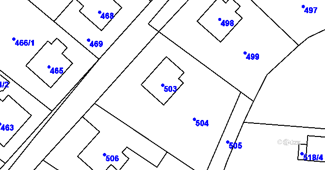 Parcela st. 503 v KÚ Jablunkov, Katastrální mapa