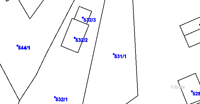 Parcela st. 530 v KÚ Jablunkov, Katastrální mapa