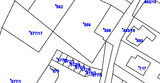 Parcela st. 560 v KÚ Jablunkov, Katastrální mapa