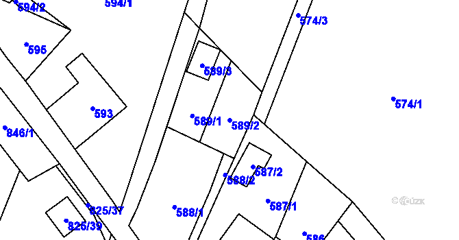 Parcela st. 589/2 v KÚ Jablunkov, Katastrální mapa