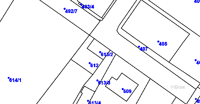 Parcela st. 613/2 v KÚ Jablunkov, Katastrální mapa