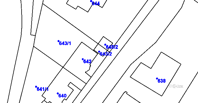Parcela st. 643/2 v KÚ Jablunkov, Katastrální mapa