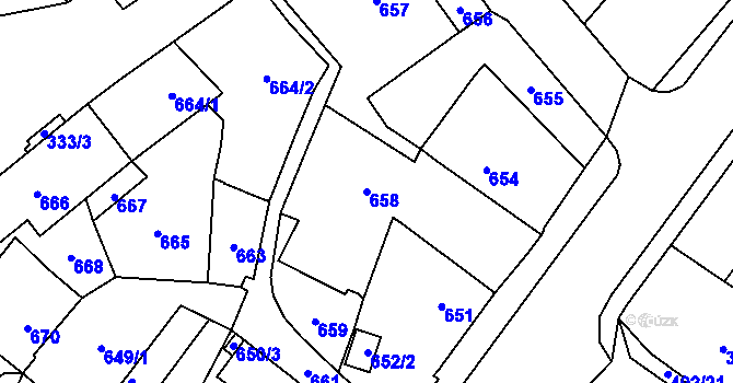 Parcela st. 658 v KÚ Jablunkov, Katastrální mapa