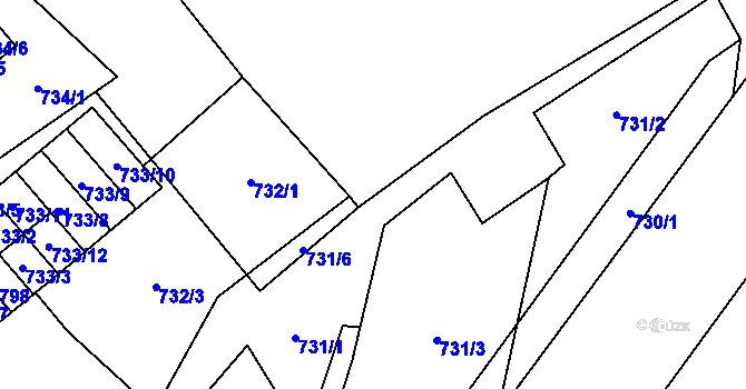 Parcela st. 731/5 v KÚ Jablunkov, Katastrální mapa
