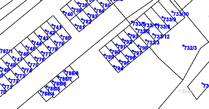Parcela st. 789 v KÚ Jablunkov, Katastrální mapa