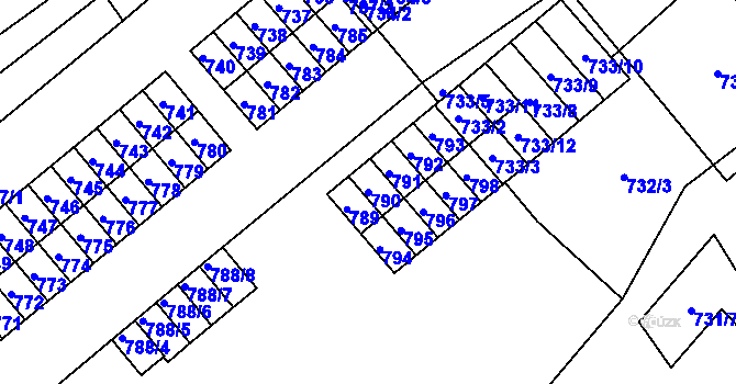 Parcela st. 790 v KÚ Jablunkov, Katastrální mapa