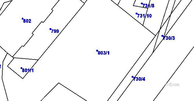 Parcela st. 803/1 v KÚ Jablunkov, Katastrální mapa