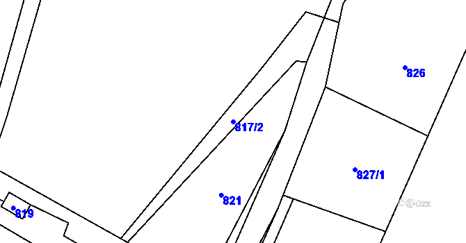 Parcela st. 817/2 v KÚ Jablunkov, Katastrální mapa
