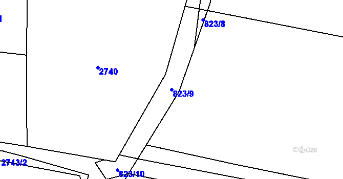 Parcela st. 823/9 v KÚ Jablunkov, Katastrální mapa