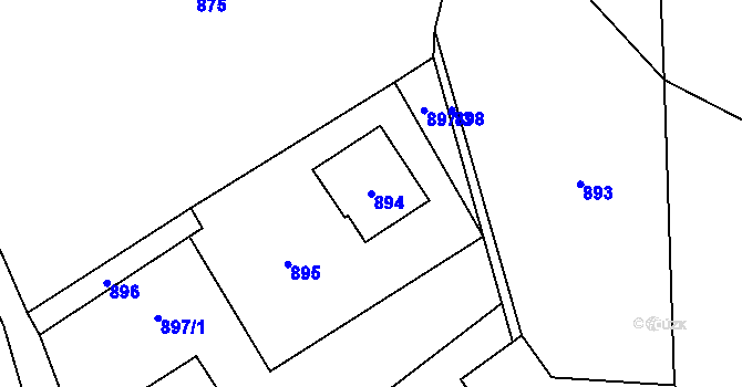 Parcela st. 894 v KÚ Jablunkov, Katastrální mapa