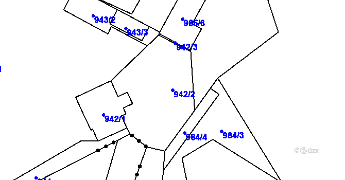 Parcela st. 942/2 v KÚ Jablunkov, Katastrální mapa