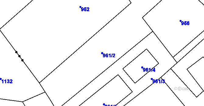 Parcela st. 961/2 v KÚ Jablunkov, Katastrální mapa