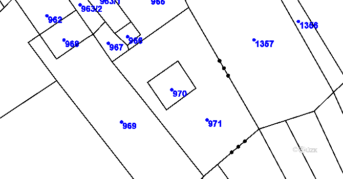 Parcela st. 970 v KÚ Jablunkov, Katastrální mapa