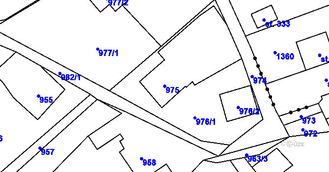 Parcela st. 975 v KÚ Jablunkov, Katastrální mapa