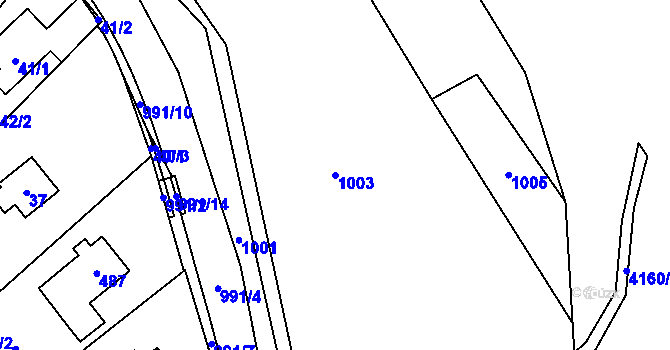 Parcela st. 1003 v KÚ Jablunkov, Katastrální mapa