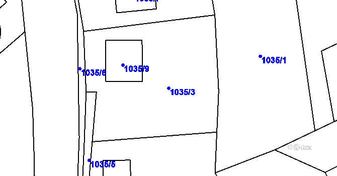 Parcela st. 1035/3 v KÚ Jablunkov, Katastrální mapa