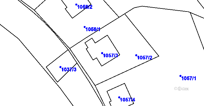 Parcela st. 1057/3 v KÚ Jablunkov, Katastrální mapa
