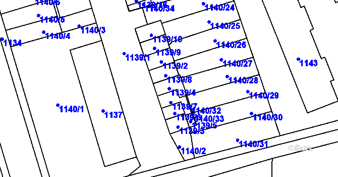 Parcela st. 1139/4 v KÚ Jablunkov, Katastrální mapa