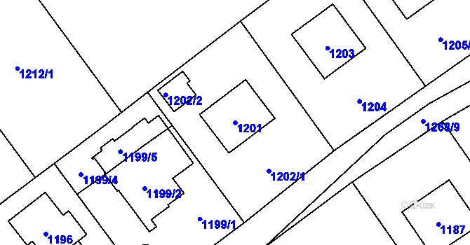 Parcela st. 1201 v KÚ Jablunkov, Katastrální mapa