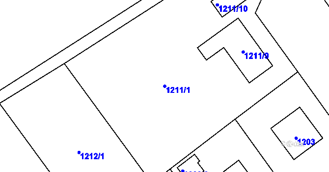 Parcela st. 1211/1 v KÚ Jablunkov, Katastrální mapa