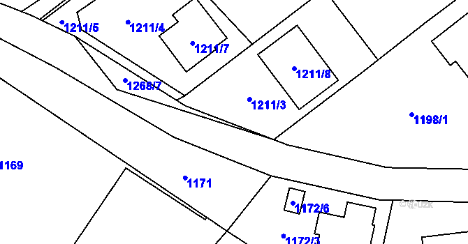Parcela st. 1211/6 v KÚ Jablunkov, Katastrální mapa