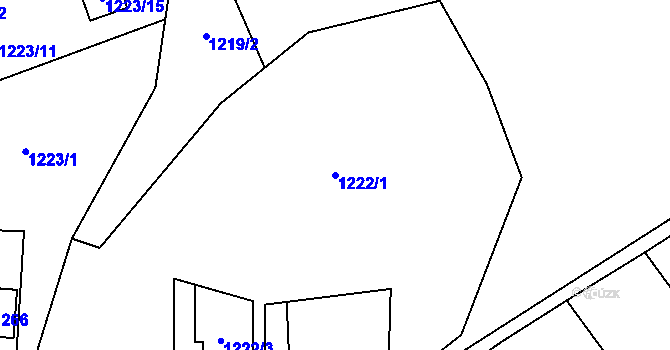 Parcela st. 1222/1 v KÚ Jablunkov, Katastrální mapa