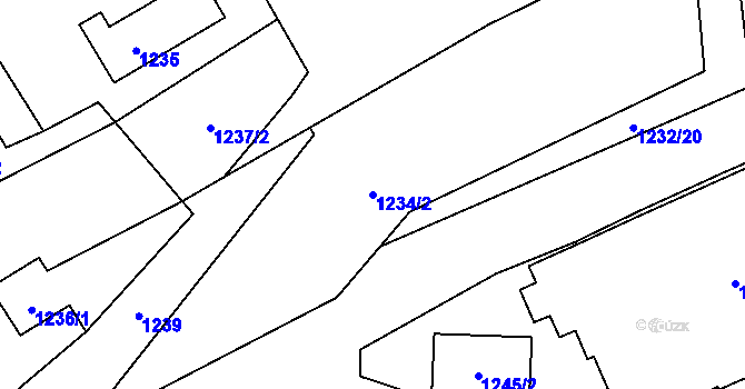 Parcela st. 1234/2 v KÚ Jablunkov, Katastrální mapa