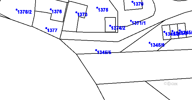 Parcela st. 1345/5 v KÚ Jablunkov, Katastrální mapa