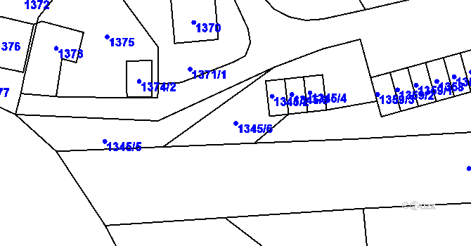 Parcela st. 1345/6 v KÚ Jablunkov, Katastrální mapa